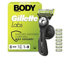 GilletteLabs Body + Intimate Maquinilla Corporal Hombre, 8 Recambios