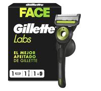 GilletteLabs Con Barra Exfoliante, Afeitadora Para Hombre Edición Neon Night, 1 Mango - 1 Hoja, Incluye Soporte De Pared Magnético Para Un Almacenamiento Fácil