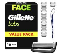 GilletteLabs Cuchillas de Afeitar Hombre, Pack de 16 + Colgante | Recambios para Maquinillas de Afeitar con 5 Hojas Y Banda Lubricante, Compatible con Todas Las Maquinillas Gillette Labs