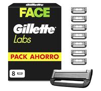 GilletteLabs Cuchillas de Afeitar Hombre, Pack de 8 | Recambios para Maquinillas de Afeitar con 5 Hojas Y Banda Lubricante, Compatible con Todas Las Maquinillas Gillette Labs