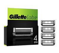 GilletteLabs Hojas Para Maquinilla De Afeitar Para Hombre, Pack De 4 Recambios, Compatibles Con GilletteLabs Con Barra Exfoliante y Heated Razor