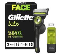 GilletteLabs Maquinilla de Afeitar Neon Night Edition con 2 Recambios | 1 Mango de Metal con Barra Exfoliante Integrada, 2 Cuchillas de Afeitar con Banda Lubricante, 1 Soporte Magnético