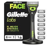 GilletteLabs Maquinilla de Afeitar Neon Night Edition con 8 Recambios | 1 Mango de Metal con Barra Exfoliante Integrada, 8 Cuchillas de Afeitar con Banda Lubricante, 1 Soporte Magnético