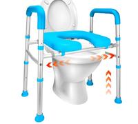 Gillion Asiento de Inodoro Elevado con Asas para Personas Mayores, Elevador de Asiento de Inodoro para Personas Mayores con discapacidad de 400 Libras, Ancho y Altura Ajustables, Asiento de Inodoro