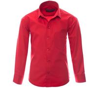 Gillsonz A1New - Camisa de manga larga para niños, fácil de planchar, para fiesta y uso escolar, rojo, 104-110