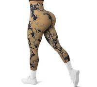 GILLYA Leggings de levantamiento de glúteos para mujer, sin costuras, teñido anudado, para entrenamiento, gimnasio, cintura alta, levantamiento de glúteos, 1# Actualización Tie Dye Blackbrown, Large