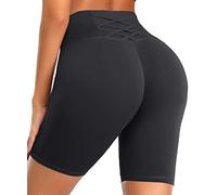 GILLYA - Mallas de compresión con textura, anticelulitis, pantalones cortos para mujer - Negro - S