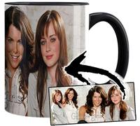 Gilmore Girls Lauren Graham Alexis Bledel Taza Interior y Asa Negra Ceramica Mug