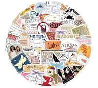 Gilmore Girls - Paquete de 52 calcomanías de vinilo impermeables, calcomanías estéticas para laptop, calcomanías de color para álbumes de recortes, diarios y botellas de agua