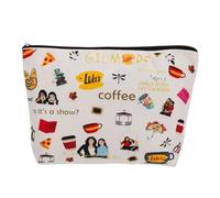 Gilmore - Neceser de cosméticos para mujer, neceser Gilmore Girls Fanartikel, Canvas Makeup Organizer mit Reißverschluss, Kosmetiktasche klein für Handtasche mit Weiß Futte für Fans tragbare, c, De