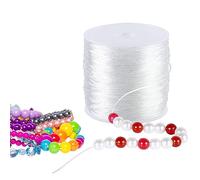 Giloty 100M Cuerda Elástica Transparente para Pulseras, 1MM Cuerda Nylon de Goma, Hilo de Abalorios Elástico Cuerda para Pulseras Collares Abalorios Trenzas Manualidades