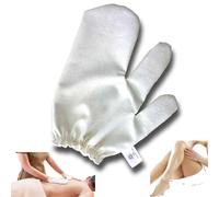 Giltpeak Garshana - Guantes de masaje de seda cruda, masaje ayurvédico, 100% seda cruda, herramienta de cepillado en seco para exfoliar la piel (1 unidad)
