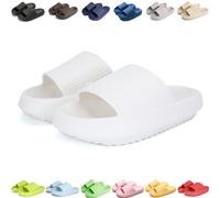 Giltpeak Pummy Original Mujer Cozy Slides, Zapatos de Nube Antideslizante Zapatos de Baño para Niños Adultos, Blanco, 40/41 EU