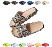 Giltpeak Pummy Original Mujer Cozy Slides, Zapatos de Nube Slides Super Suave Antideslizante Zapatos de Baño para Niños Adultos, Leopardo 2, 40/41 EU