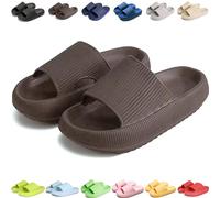 Giltpeak Pummy Original Mujer Cozy Slides, Zapatos de Nube Slides Super Suave Antideslizante Zapatos de Baño para Niños Adultos, café, 40/41 EU