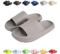 Giltpeak Pummy Original Mujer Cozy Slides, Zapatos de Nube Slides Super Suave Antideslizante Zapatos de Baño para Niños Adultos, gris, 40/41 EU