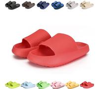 Giltpeak Pummy Original Mujer Cozy Slides, Zapatos de Nube Slides Super Suave Antideslizante Zapatos de Baño para Niños Adultos, Color rojo., 40/41 EU