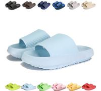 Giltpeak Pummy Original Mujer Cozy Slides, Zapatos de Nube Slides Super Suave Antideslizante Zapatos de Baño para Niños Adultos, azul claro, 40/41 EU
