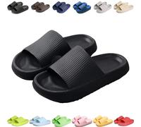 Giltpeak Pummy Original Mujer Cozy Slides, Zapatos de Nube Slides Super Suave Antideslizante Zapatos de Baño para Niños Adultos, Negro , 40/41 EU