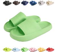 Giltpeak Pummy Original Mujer Cozy Slides, Zapatos de Nube Slides Super Suave Antideslizante Zapatos de Baño para Niños Adultos, verde claro, 40/41 EU