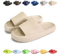 Giltpeak Pummy Original Mujer Cozy Slides, Zapatos de Nube Slides Super Suave Antideslizante Zapatos de Baño para Niños Adultos, beige, 40/41 EU