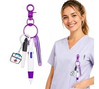 GILWUMO 1 Juego de Resaltadores con Clip Para Nurse is Love, Marcadores Permanentes de PP y ABS, Regalos Ideales para Enfermeras, Doctores, Profesores y Oficina, 13.6cm, Color Púrpura