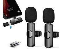 Gilye Micrófono Lavalier para iOS/Android, Mini Microphone Plug & Play, Micrófono Lavalier Wireless para Youtube/Facebook Live Stream, TikTok Vlog (no Requiere aplicación ni Bluetooth)