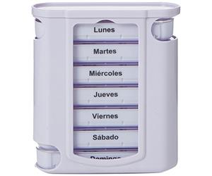 Gima 25755 pastillero semanal Tower, 4 compartimentos, Español y Portugués