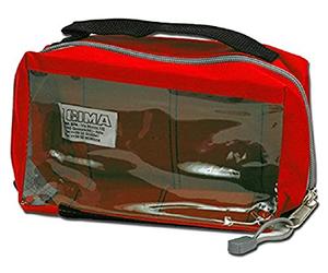 GIMA 27180 E1 - Bolsa cuadrada con ventana y asa, color rojo