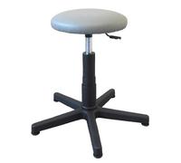 GIMA 27956 Taburete con asiento acolchado y ruedas, 53-71 cm de altura ajustable, gris