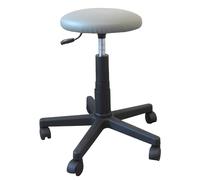GIMA 27956 Taburete con asiento acolchado y ruedas, 53-71 cm de altura ajustable, gris