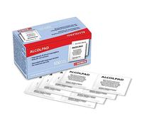 Gima - Alcomed Alcohol Pads, Tampones empapados en alcohol isopropílico al 70%, para la desinfección de la piel, caja de 100 pads, 36598