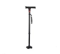 GIMA Bastón De Seguridad Con Luz Con Base De 4 Patas, Negro