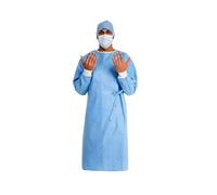Gima - Bata quirúrgica desechable de 40 g, en SMMS, no estéril, repelente al agua, talla XL, puño de punto, cuello de velcro, 100 piezas (10 bolsas de 10 piezas)