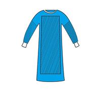 Gima - Bata quirúrgica reforzada desechable 50 g, en SMMS, estéril, repelente al agua, talla L, puño de punto, cuello de velcro, 50 piezas envueltas individualmente