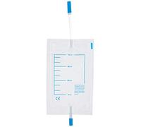 GIMA Bolsa de orina para piernas 750 cc, tubo 10 cm, en polybag completo con descarga push-pull, paquete de 30, 28707