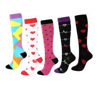 Gima - calcetines de colores largos hasta la rodilla con compresión graduada para mejorar la circulación sanguínea, S-M, fantasía 2, 41201