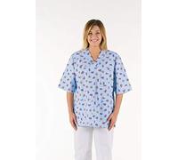 Gima - Casaca 100% algodón de excelente calidad, unisex, cuello en V, media manga redonda, línea profesional, para médicos, veterinarios, enfermeras y personal sanitario, azul (fantasía), S