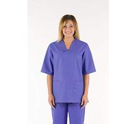GIMA - Casaca 100% algodón de excelente calidad, unisex, cuello en V, media manga redonda, línea profesional, para médicos, veterinarios, enfermeras y personal sanitario, azul índigo, S