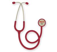 Gima Dufono Adulto Clásico de Doble Cabezal, Estetoscopio con Pabellón de Acero Inoxidable y Diadema con Doble Resorte Interno, burdeos, 32535