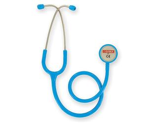 Gima Dúofono Adulto Clásico de Doble Cabezal, Estetoscopio con Pabellón de Acero Inoxidable y Diadema con Doble Resorte Interno, Azul Claro, 32533