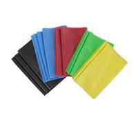 Gima - Juego de 5 bandas elásticas, sin látex, 5 niveles de resistencia: Amarillo, X-Light - Verde, Luz - Rojo, Medio, Azul, Pesado - Negro, X-Heavy. Medidas 1,5 m x 14 cm