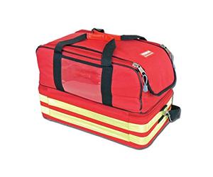 GIMA Life-2, Bolsa grande de color rojo, para emergencias, traumatismos, rescates, médicos, primeros auxilios, enfermeros, paramédico, con diversos bolsillos, 47,5 x 33 x 30 cmBeca life
