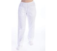 Gima - Pantalón de Divisa Hospitalaria, Algodón y Poliéster, Color Blanco, con Elástico en la cintura, 3 bolsillos, Unisex, Talla S, para Doctores, Dentistas, Veterinarios, Enfermeras, Fisioterapeutas