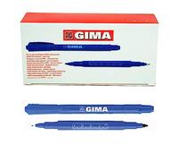 Gima - Pluma dermatológica de doble punta con capuchón y estructura de polipropileno, puntas de fibra de poliéster, paquete de 10 piezas, 33179