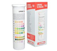 GIMA RAYAS DE ORINA EN BOTELLA - 10 parámetros. Pack de 100 piezas Utilizado por profesionales para pruebas visuales en el control/detección general de afecciones generales de salud.10 parámetros