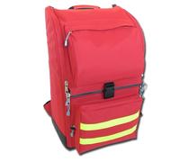 GIMA ref 27174 Mochila de ambulancia para emergencias sanitarias, poliéster, 40 x 30 x h 57 cm, roja, maleta de primeros auxilios, transportable, con compartimientos internos y externos