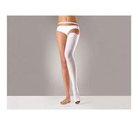 GIMA ref 41330 Media de compresión anti-embolia médica, 70-80 cm, una sola pierna, ambiderecha con cinturón ajustable, hueco de inspección y banda de silicona, talla S, 82% poliamida, 18% elasthan