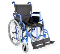 GIMA Silla de ruedas Oxford Plus con bastidor de acero, plegable, ruedas traseras sólidas de PU Ø 61 cm (24") y sistema antivuelco, 46 cm, 43274