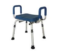 Gima - Taburete de ducha con estructura de aluminio plateado y asiento de PU, con patas ajustables, 42905